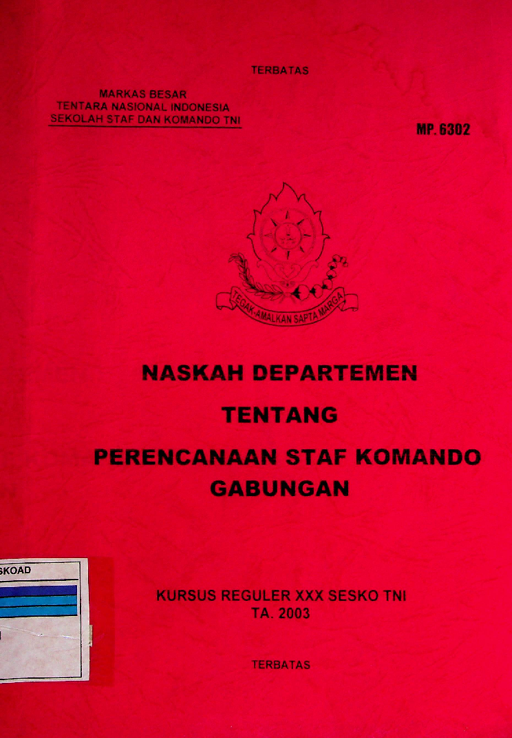 NASKAH DEPARTEMEN TENTANG PERENCANAAN STAF KOMANDO GABUNGAN